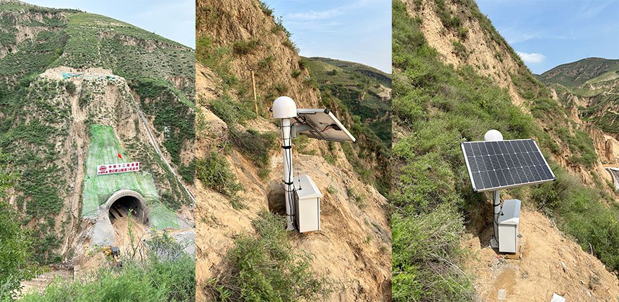 中铁十二局延榆8标铁路边坡自动化检测GNSS